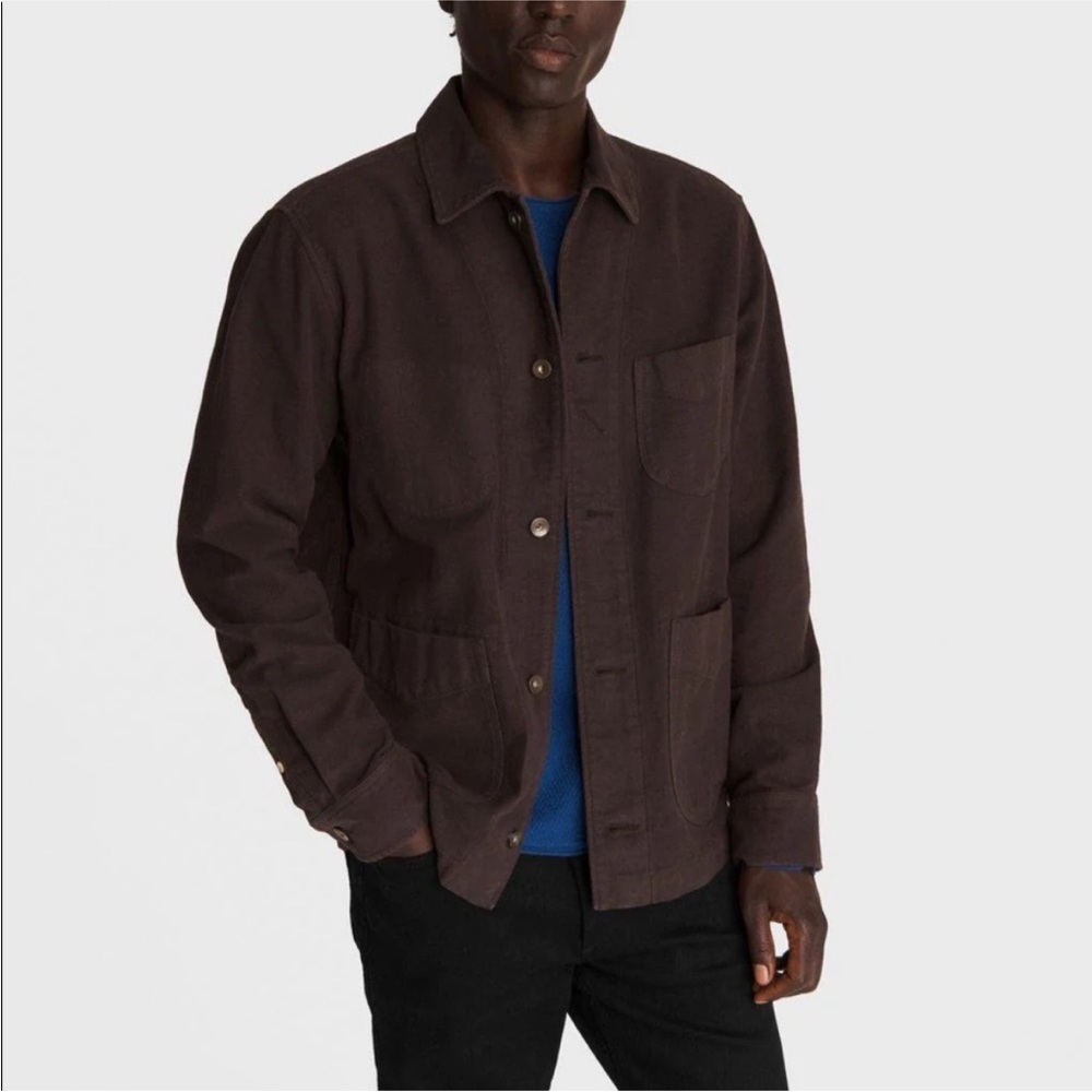 Mens Rag & Bone Mace Cotton Moleskin Shirt Jacket in Espresso Brown Sz M - Picture 7 of 10